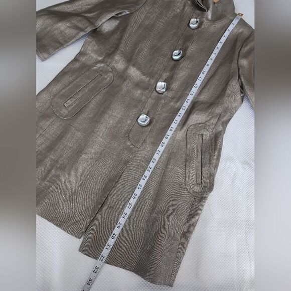 Per Se Ramie tunic style blazer jacket front oversize buttons NWOT 3/4 sleeve - Picture 8 of 8